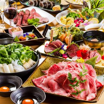 [3 hours all-you-can-drink included] Famous horse sashimi, grilled horse meat, sukiyaki ◎ Luxurious Ieyasu course [12 dishes/9000 yen → 8000 yen]
