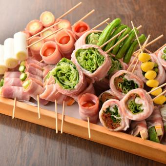 [2 hours all-you-can-drink included] Vegetable rolls and yakitori ◎ Value Masamune course [9 dishes/5000 yen → 4000 yen] Not available on Fridays and days before holidays