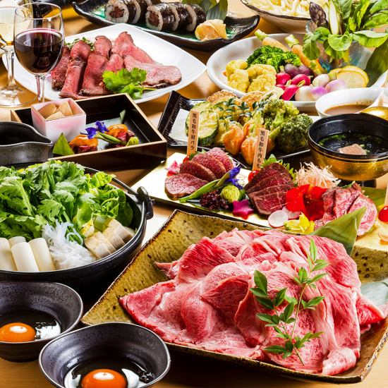 野菜巻きと博多串焼きなどを楽しめるコースが多数！