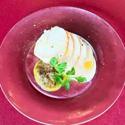 Homemade chicken ham and tapenade