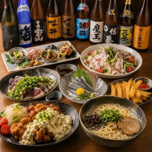 X [30 types of Kagoshima shochu! Unlimited time all-you-can-drink included] Enjoy Kagoshima specialties ◎ 7-course meal [6000 yen → 5000 yen]