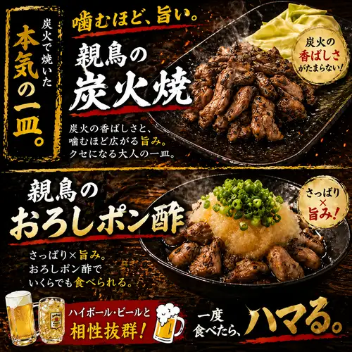 ・炭火親鳥・親鳥のおろしポン酢