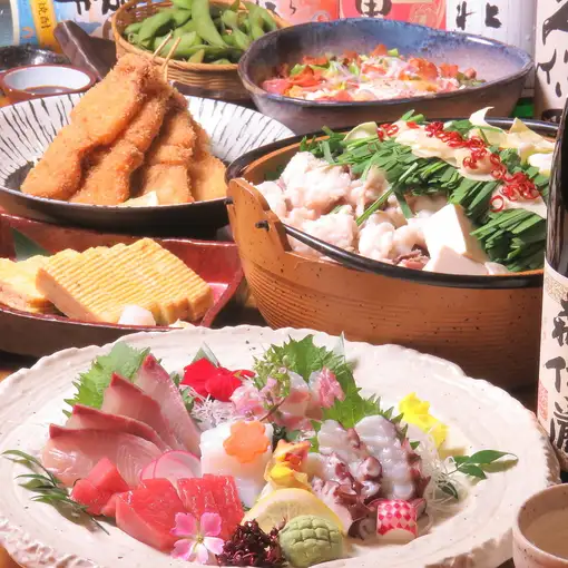 当日OK★【国産モツ鍋食べ飲み放題】湊庵コース4480円(税込)※金・土・祝前日＋200円