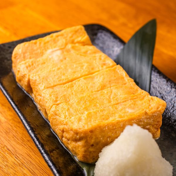 【だし巻き玉子】だしの旨みが決め手！何個でも食べたくなる味わい。
