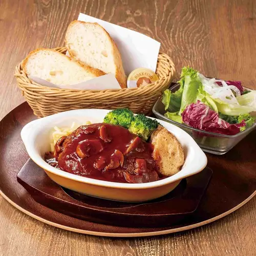 Stewed hamburger steak lunch