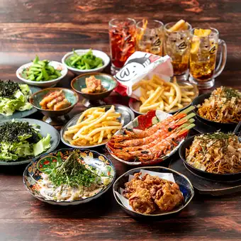 【事前予約限定！4,000円→3,800円】幹事様必見！名物からあげを堪能◎「得々コース」