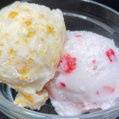 Chef's whimsical two-flavor ice cream