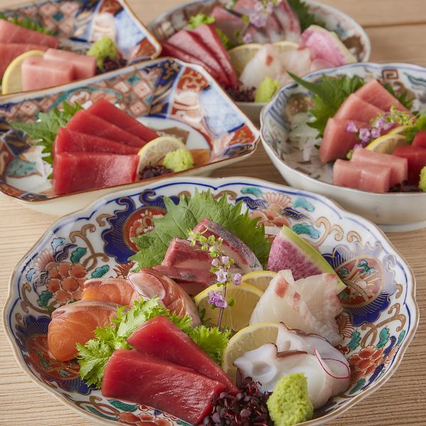 A gourmet moment where you can enjoy alcohol while picking fresh sashimi.