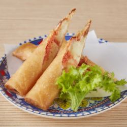 Mentaiko cream cheese spring rolls