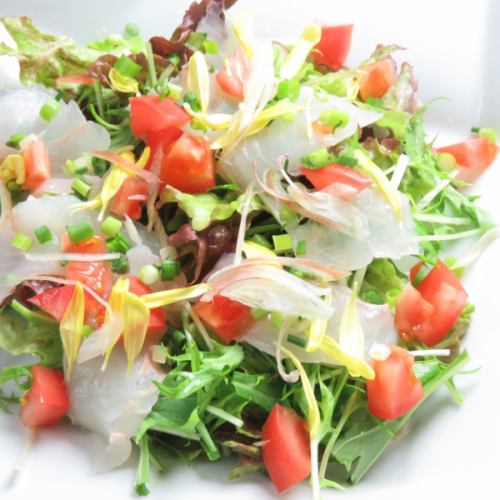 Fresh fish carpaccio salad