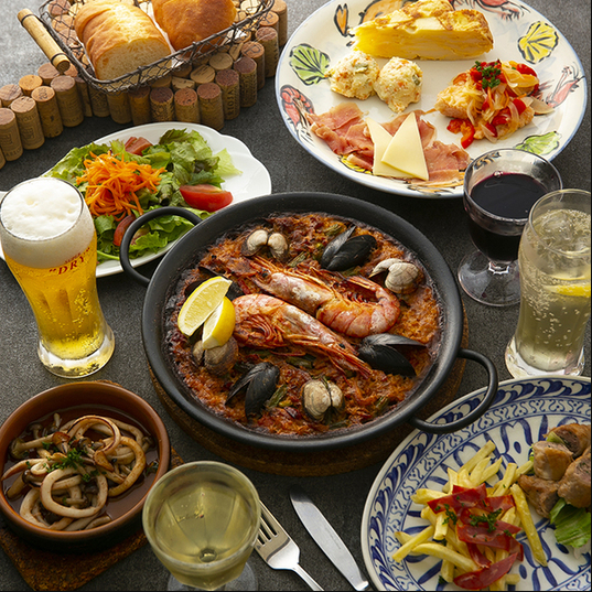 [All-you-can-drink for 120 minutes] Feel free to enjoy the taste of royal roads such as paella and ajillo <10 items in total>