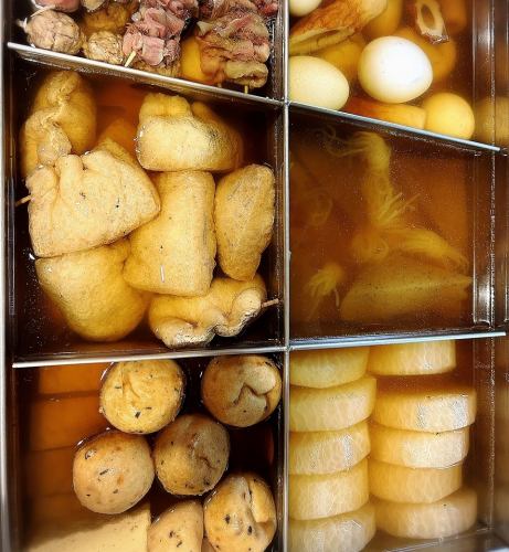 All piping hot fish oden dishes are 150 yen!! (tax included)