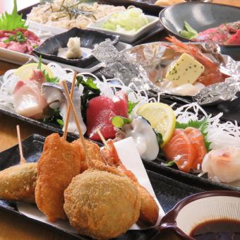 6,000 yen course with seafood and special Genghis Khan, all-you-can-drink