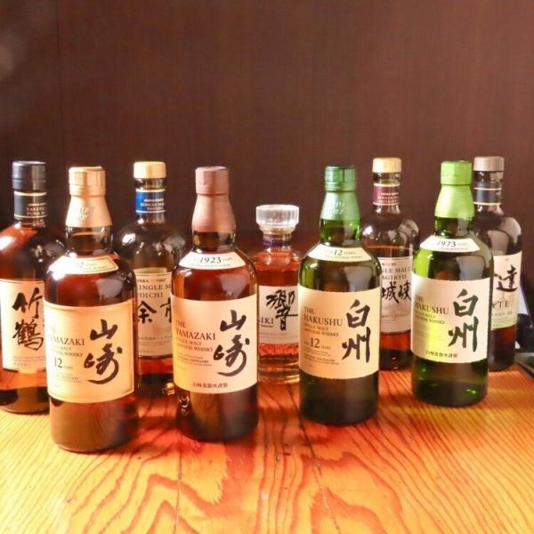 居酒屋ながらジャパニーズウィスキー充実！山崎12年、白州12年もラインナップ！