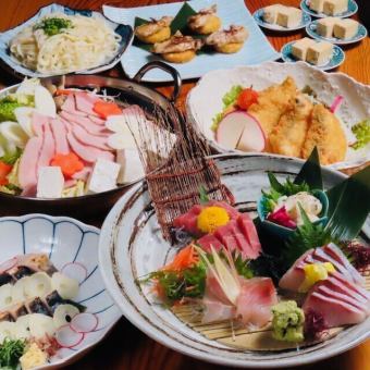 【6000円(税込)酒粕仕立て豆乳鍋コース】自慢のかつおのわら焼き他お料理8品！2時間飲み放題付！