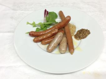 Assortment of juicy sausages