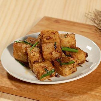 Radish mochi stir-fried with XO sauce