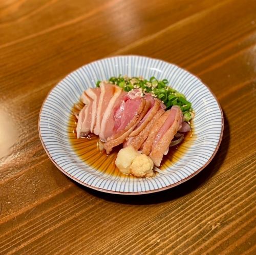 Seared local chicken sashimi