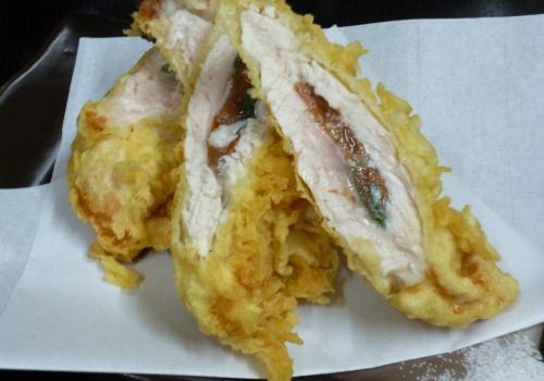 Chicken fillet tempura ~plum perilla~