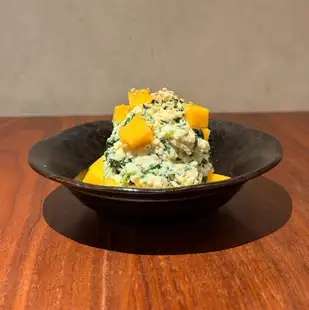 ほうれん草と柿の白和え