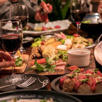 【食事のみ（飲み放題も追加可能◎）】4000円コース◆CUReHAの名物メニューが味わえる！全13品◎