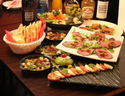 2500 yen course [12 items in total] + 2 hours with all-you-can-drink