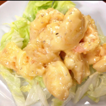 Stir-fried large shrimp with mayonnaise