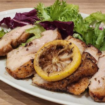 Lemon-flavored chicken saute