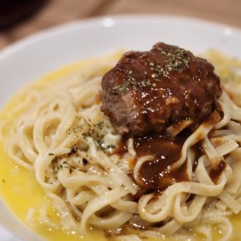 Chunky meat and cheese pasta