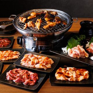 鶏焼肉各種(皮・若鶏・くび・肝・ひね・砂肝)