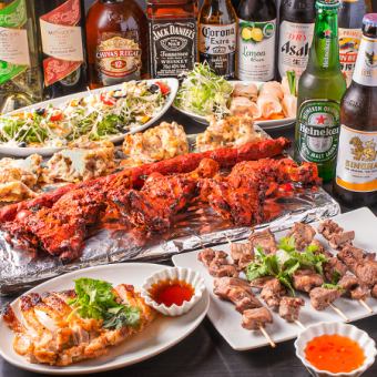 【誕生日におすすめ！！】肉三昧！がっつり食べたい破格のBBQコース《2h飲み放題付/全10品》