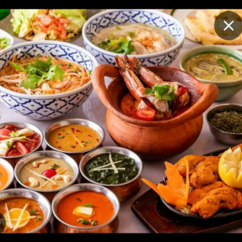 【Ladies course】ヘルシーな小エビの生春巻きや大人気のチキン料理など♪《全7品/2,990円》