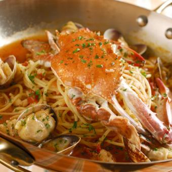 【ディナー】渡り蟹のパスタディナーコース