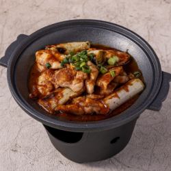 鶏ハラミと葱　陶板焼き