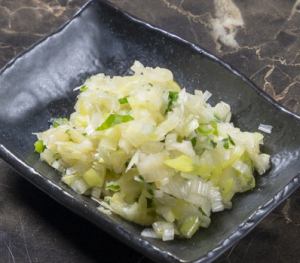 Miso soup, green onion salt (seasoning)