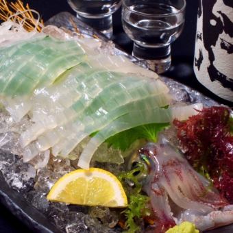 Kyushu Mankitsu Course "Yobuko Direct Delivery" Live Squid Sashimi "Domestically Selected Offal" Motsunabe 2 hours [All-you-can-drink] 10 dishes total 6000 yen