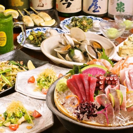 船桥当地生产的当地消费套餐★包含无限畅饮小松纳威士忌在内的9种菜肴 5,000日元（含税）
