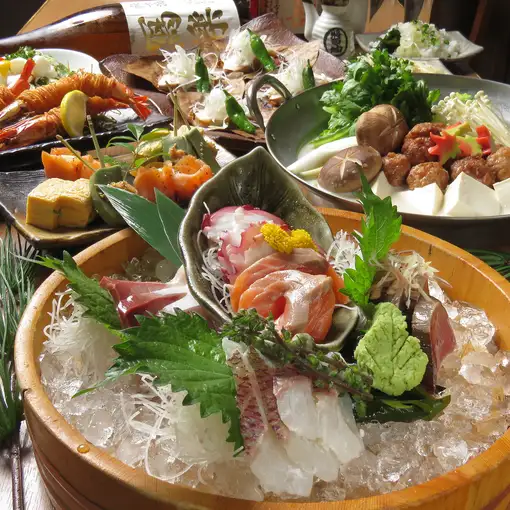 秋宴会 中トロ、和牛、あわび特選コース 【2時間飲み放題付】6,600円（税込）