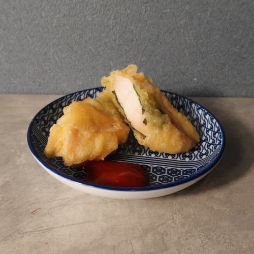 Chicken fillet, plum and shiso