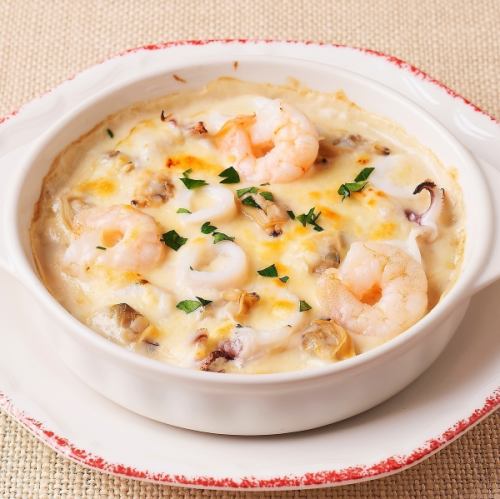 Creamy doria with plenty of seafood