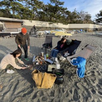 【砂浜で焚き火カフェ】1セット2名様5000円（追加１名1000円） 12時～