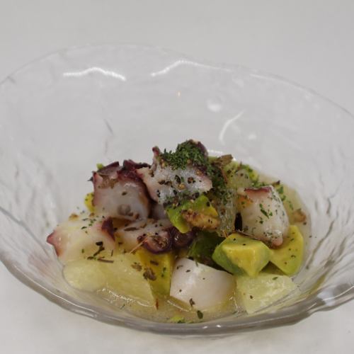 Octopus and avocado with citrus marinade