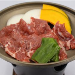 生ラムの陶板焼き