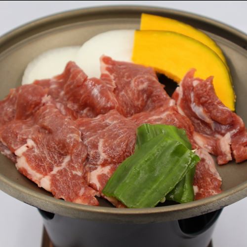 Raw lamb teppanyaki