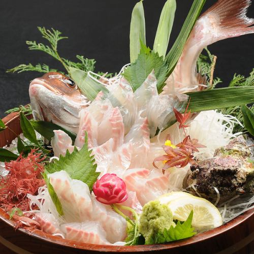 Please enjoy the deliciousness of freshly caught sashimi.