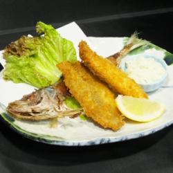 Fried horse mackerel using the horse mackerel you caught + processing fee