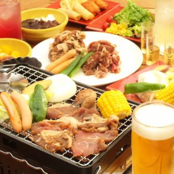 BBQ set & garden buffet & all-you-can-drink ◎