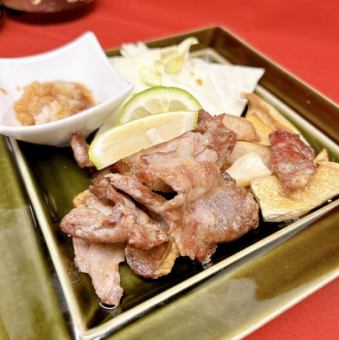 Iberian pork and king oyster mushrooms grilled with rock salt and ponzu sauce