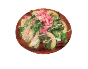 ズワイガニとアボカド　リンゴドレッシング ワサビマヨネーズ