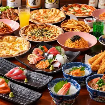 《Easy Plan》 Seafood & Pizza Buffet and more! 2-hour all-you-can-eat and drink ★ 3,278 yen (tax included)
